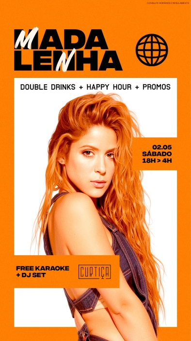 Evento: MADALENHA • 18h às 4h • Lista VIP até 20h