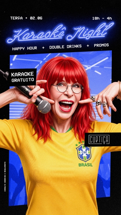 Evento: KARAOKÊ NIGHT • 18h às 4h • Entrada Grátis