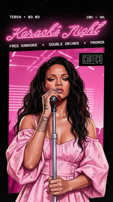 Evento: KARAOKÊ NIGHT • 18h às 4h • Entrada Grátis