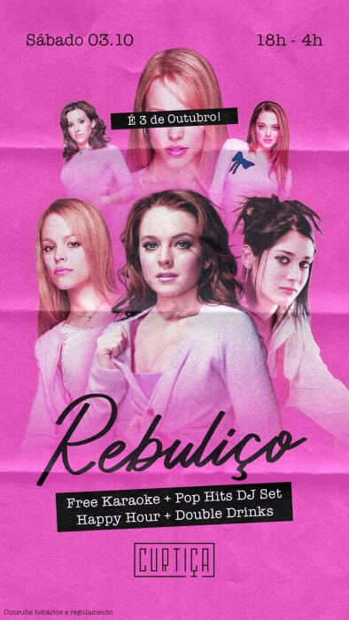 Evento: REBULIÇO • 18h às 4h • Lista VIP até 20h