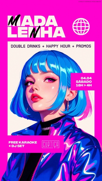 Evento: MADALENHA • 18h às 4h • Lista VIP até 20h