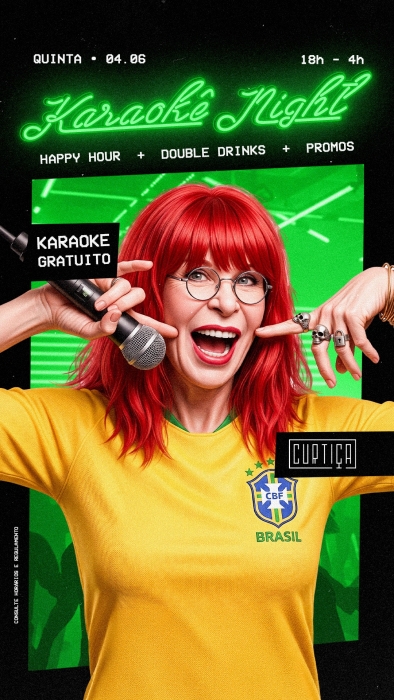 Evento: KARAOKÊ NIGHT • 18h às 4h • Entrada Grátis