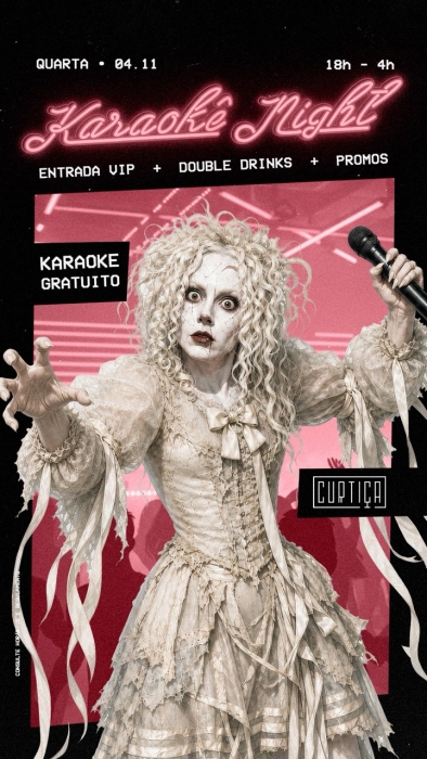 Evento: KARAOKÊ NIGHT • 18h às 4h • Entrada Grátis