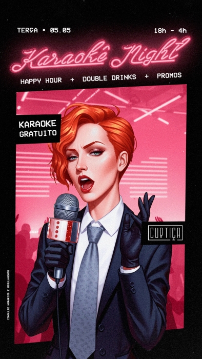 Evento: KARAOKÊ NIGHT • 18h às 4h • Entrada Grátis
