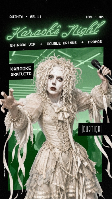 Evento: KARAOKÊ NIGHT • 18h às 4h • Entrada Grátis