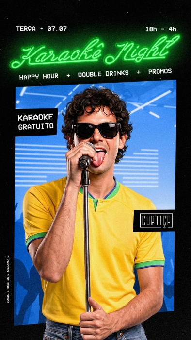 Evento: KARAOKÊ NIGHT • 18h às 4h • Entrada Grátis