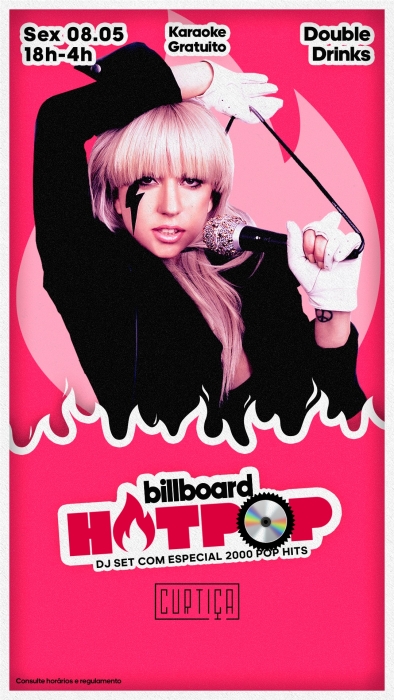 Evento: HOTPOP • 18h às 4h • Lista VIP até 20h
