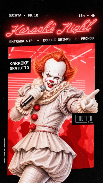 Evento: KARAOKÊ NIGHT • 18h às 4h • Entrada Grátis