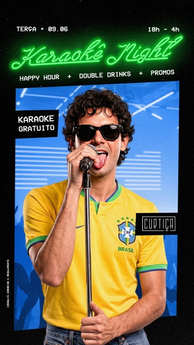 Evento: KARAOKÊ NIGHT • 18h às 4h • Entrada Grátis