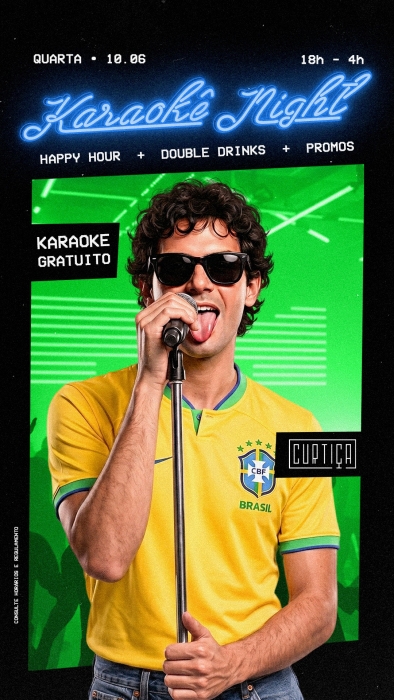 Evento: KARAOKÊ NIGHT • 18h às 4h • Entrada Grátis
