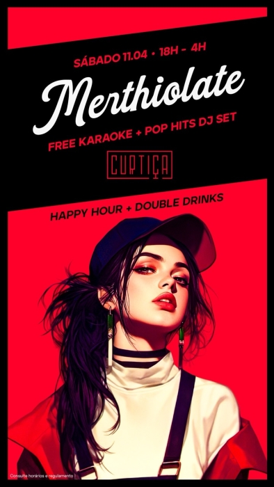 Evento: MERTHIOLATE • 18h às 4h • Lista VIP até 20h