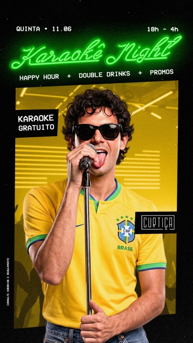 Evento: KARAOKÊ NIGHT • 18h às 4h • Entrada Grátis