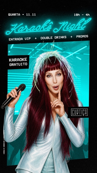Evento: KARAOKÊ NIGHT • 18h às 4h • Entrada Grátis