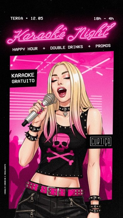 Evento: KARAOKÊ NIGHT • 18h às 4h • Entrada Grátis