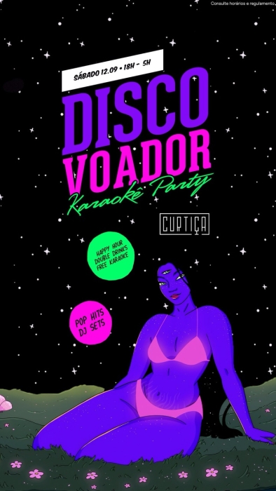 Evento: DISCO VOADOR • 18h às 4h • Lista VIP até 20h