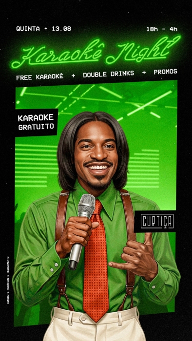 Evento: KARAOKÊ NIGHT • 18h às 4h • Entrada Grátis