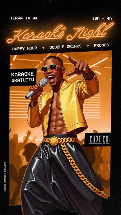 Evento: KARAOKÊ NIGHT • 18h às 4h • Entrada Grátis