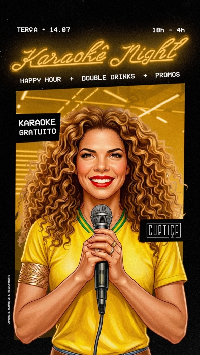 Evento: KARAOKÊ NIGHT • 18h às 4h • Entrada Grátis