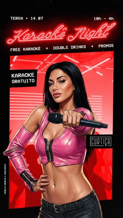 Evento: KARAOKÊ NIGHT • 18h às 4h • Entrada Grátis