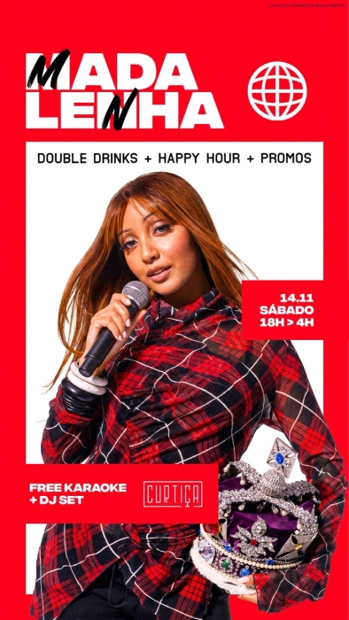 Evento: MADALENHA • 18h às 4h • Lista VIP até 20h
