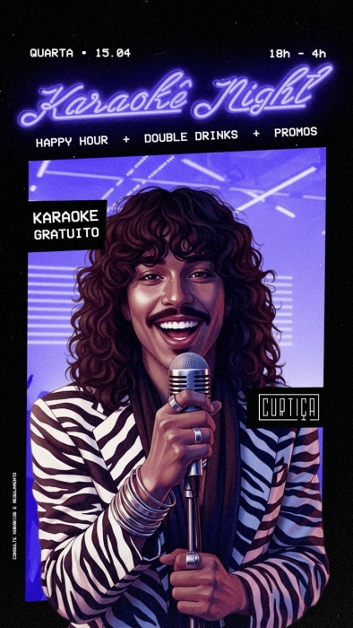 Evento: KARAOKÊ NIGHT • 18h às 4h • Entrada Grátis
