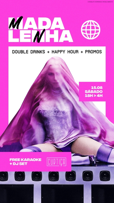 Evento: MADALENHA • 18h às 4h • Lista VIP até 20h