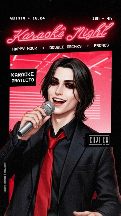 Evento: KARAOKÊ NIGHT • 18h às 4h • Entrada Grátis
