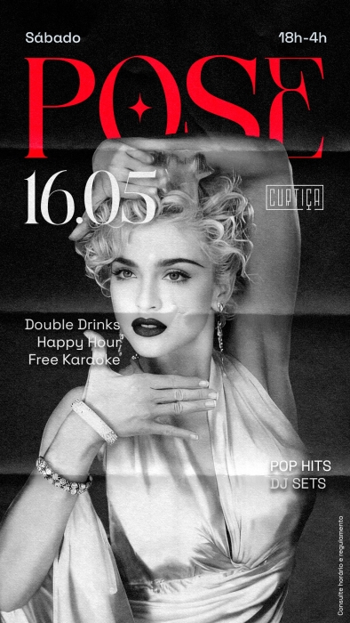 Evento: POSE • 18h às 4h • Lista VIP até 20h