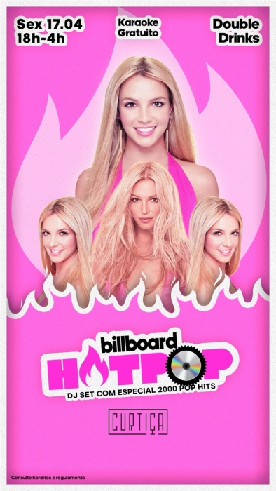 Evento: HOTPOP • 18h às 4h • Lista VIP até 20h