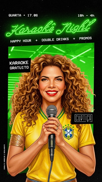 Evento: KARAOKÊ NIGHT • 18h às 4h • Entrada Grátis