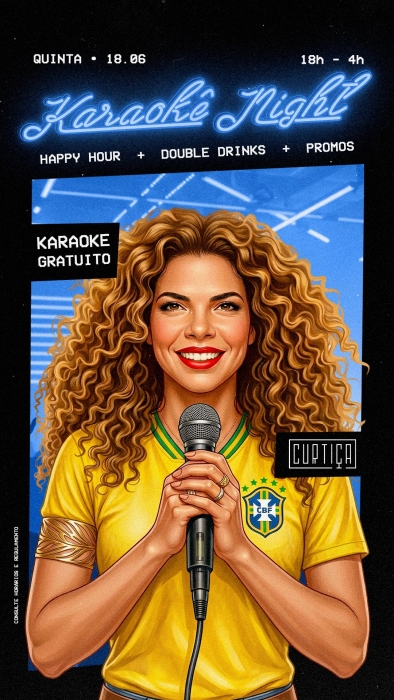 Evento: KARAOKÊ NIGHT • 18h às 4h • Entrada Grátis
