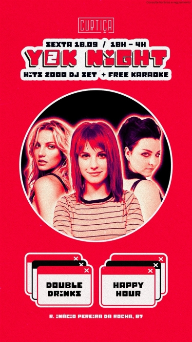 Evento: Y2K NIGHT • 18h às 4h • Lista VIP até 20h