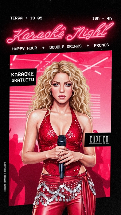 Evento: KARAOKÊ NIGHT • 18h às 4h • Entrada Grátis