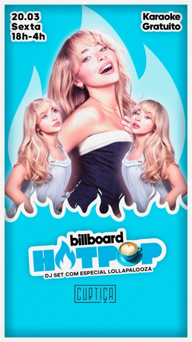 Evento: HOTPOP - ESPECIAL LOLLAPALOOZA • 18h às 4h • Entrada Grátis até 20h