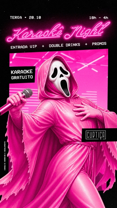 Evento: KARAOKÊ NIGHT • 18h às 4h • Entrada Grátis