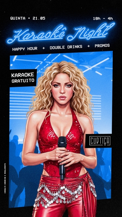 Evento: KARAOKÊ NIGHT • 18h às 4h • Entrada Grátis