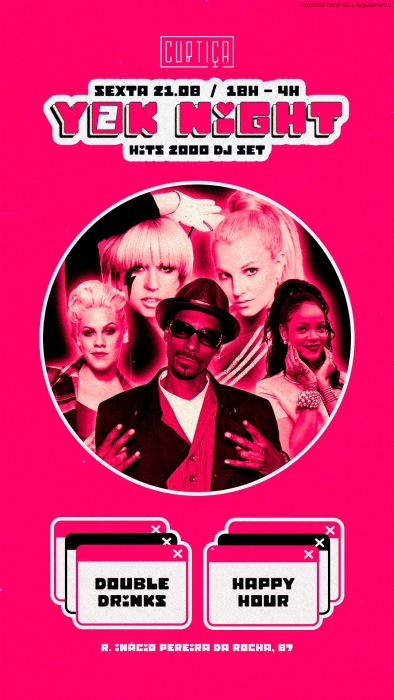 Evento: Y2K NIGHT • 18h às 4h • Lista VIP até 20h