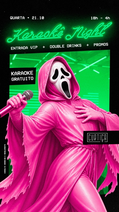 Evento: KARAOKÊ NIGHT • 18h às 4h • Entrada Grátis