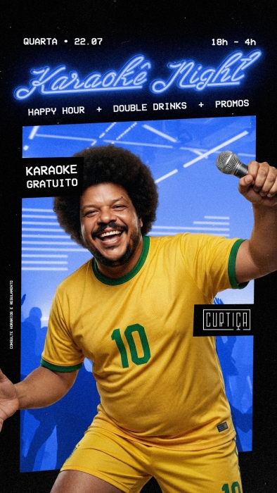 Evento: KARAOKÊ NIGHT • 18h às 4h • Entrada Grátis