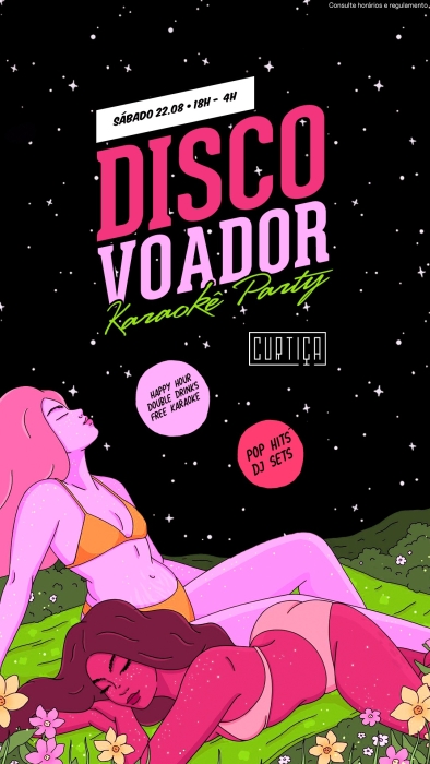 Evento: DISCO VOADOR • 18h às 4h • Lista VIP até 20h