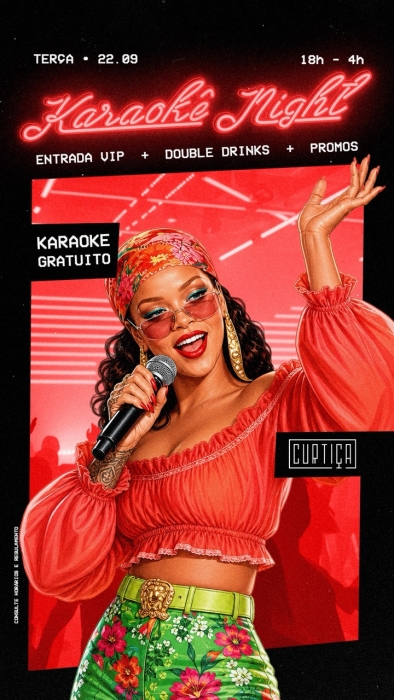 Evento: KARAOKÊ NIGHT • 18h às 4h • Entrada Grátis