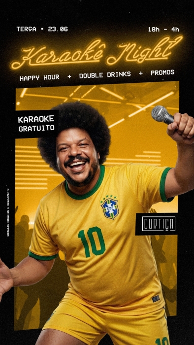 Evento: KARAOKÊ NIGHT • 18h às 4h • Entrada Grátis