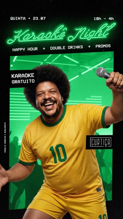 Evento: KARAOKÊ NIGHT • 18h às 4h • Entrada Grátis