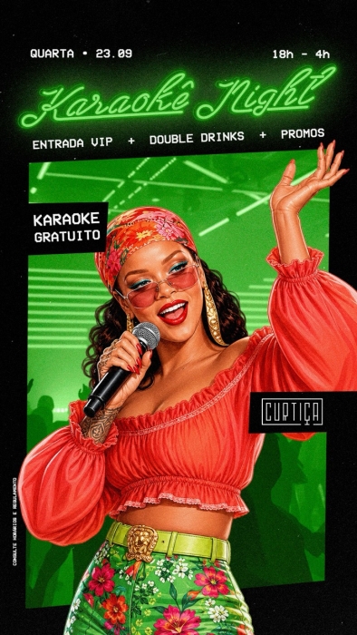 Evento: KARAOKÊ NIGHT • 18h às 4h • Entrada Grátis