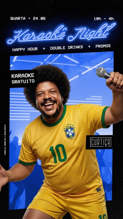 Evento: KARAOKÊ NIGHT • 18h às 4h • Entrada Grátis