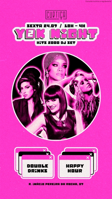 Evento: Y2K NIGHT • 18h às 4h • Lista VIP até 20h