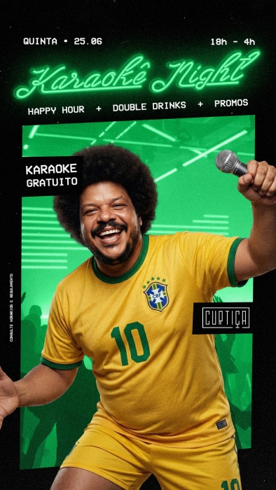 Evento: KARAOKÊ NIGHT • 18h às 4h • Entrada Grátis