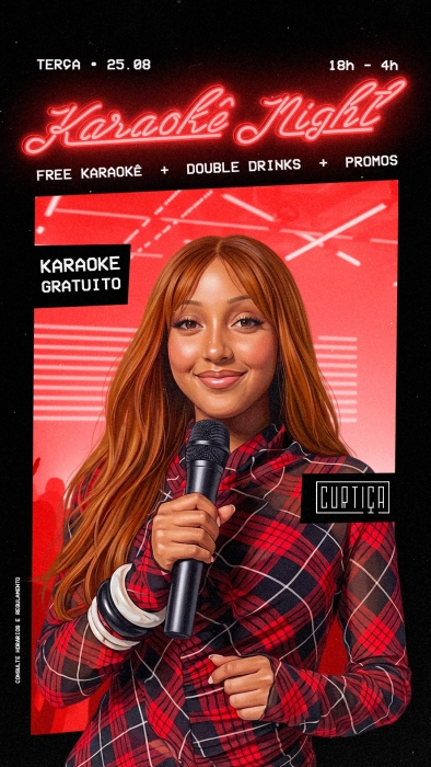 Evento: KARAOKÊ NIGHT • 18h às 4h • Entrada Grátis