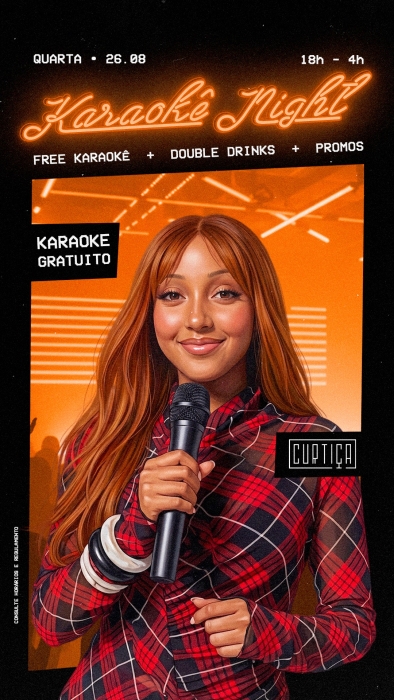 Evento: KARAOKÊ NIGHT • 18h às 4h • Entrada Grátis