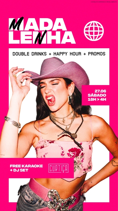 Evento: MADALENHA • 18h às 4h • Lista VIP até 20h